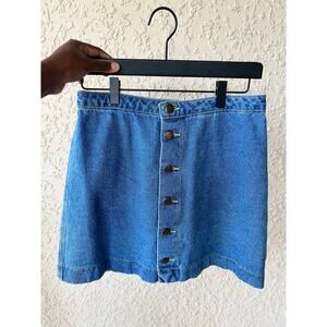 American Apparel Button Down Jean Skirt